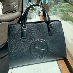 Gucci Soho Convertible Tip Handle Satchel Leather Medium